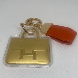 Fashion Gold and Orange Keychain/ Key holder/ Bag Charm Accessory